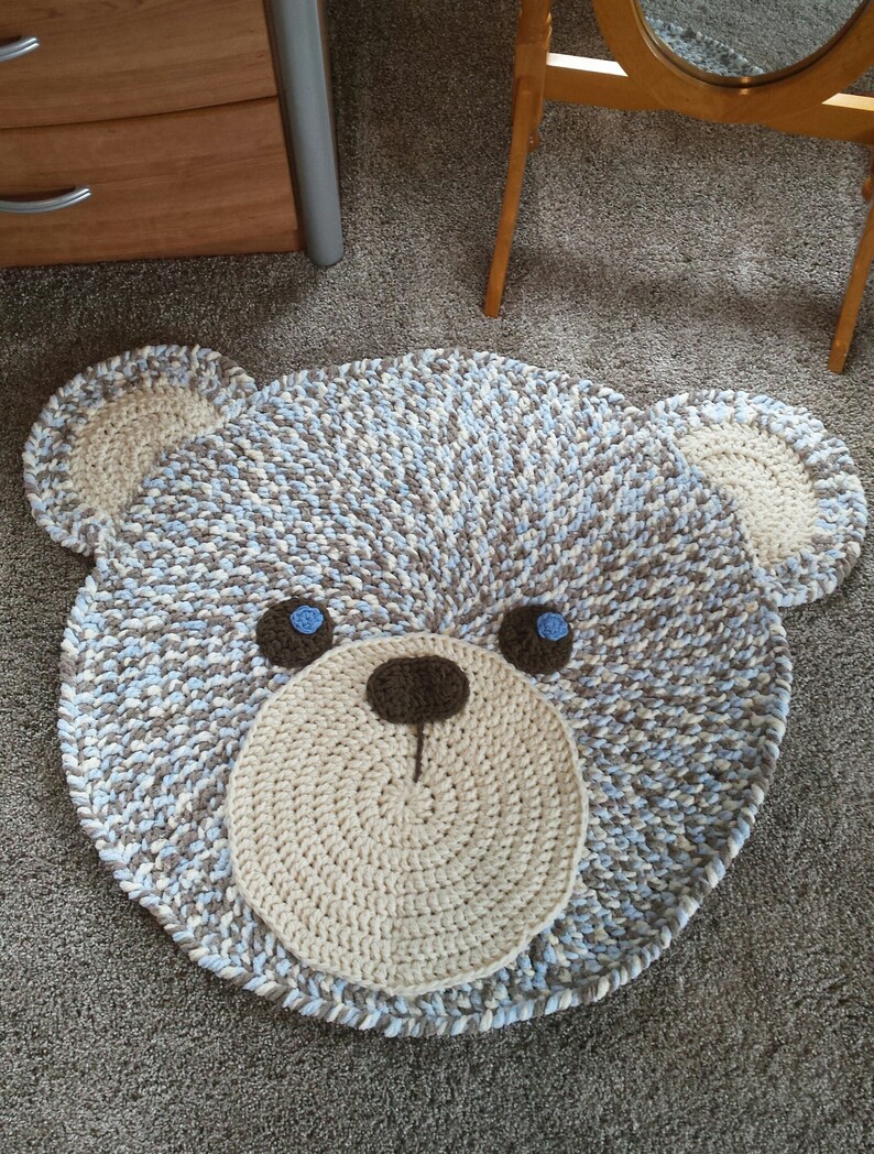 Crocheted Teddy Bear Rug/Teddy Bear/Nursery Rug/Photo Etsy