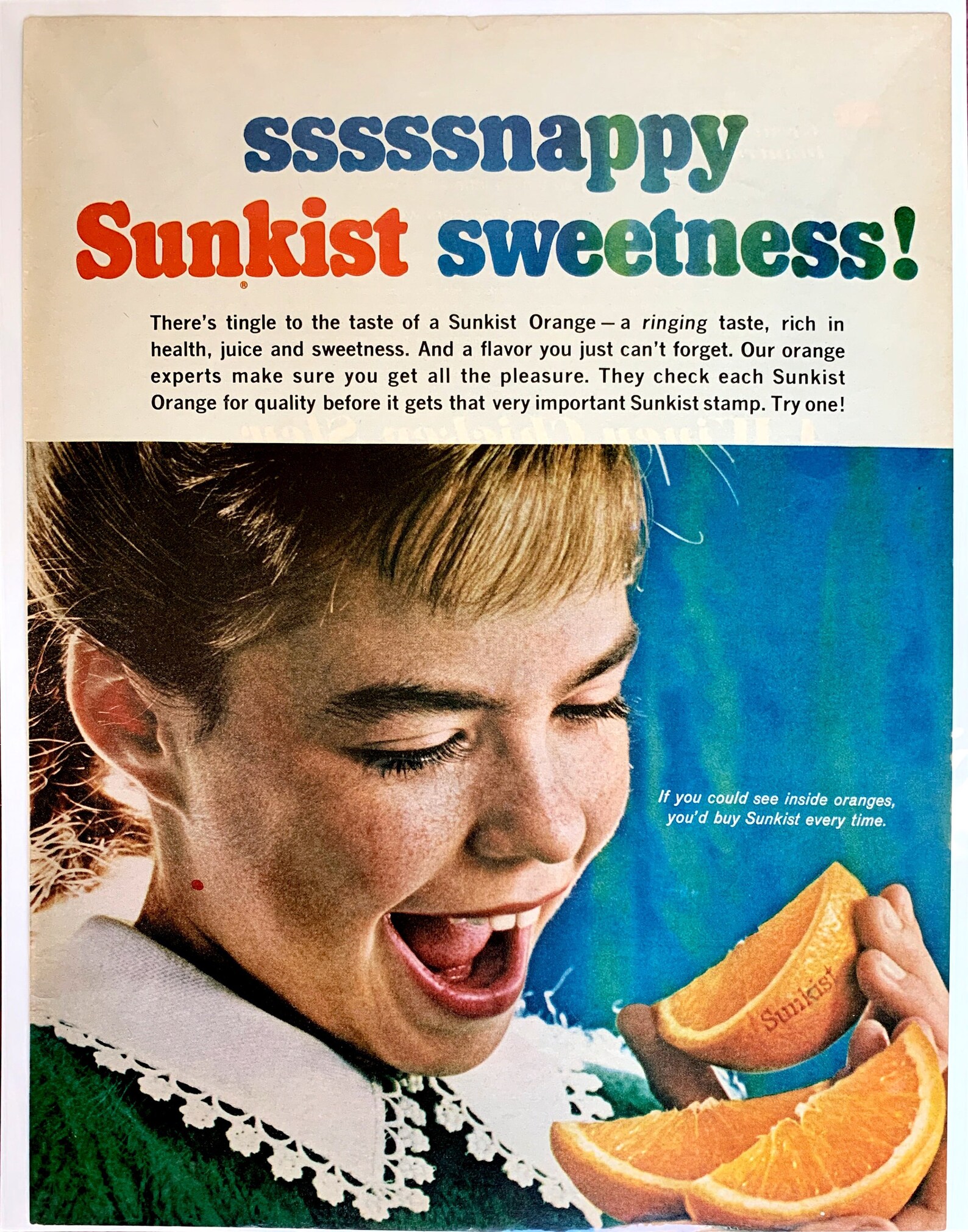 Sunkist Orange Juice 1950s Advertisement Ads Poster Vintage Etsy
