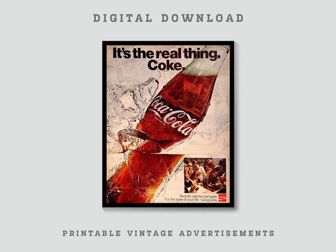 Coke Printable Vintage Ad, Digital Download, Retro Coke, Soda Art ...