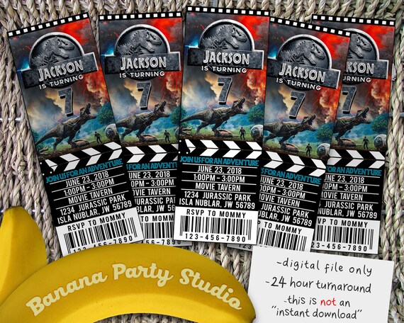 Jurassic World Ticket Invitation Jurassic World Invite  Etsy