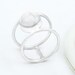 Howlite Sterling Silver Ring White Stone Ring Double Band image 0