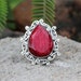 Ruby Ring Sliver Ring Gemstone Ring Healing Crystal image 0