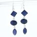 Sapphire Earrings Sliver Earrings Healing Crystal Dangle image 1