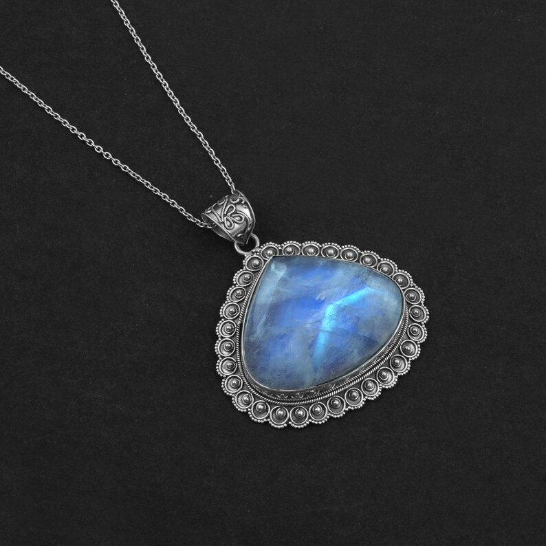 Moonstone Pendant Silver Pendant June Birthstone Christmas image 0