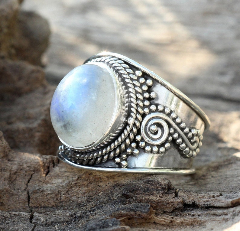 Moonstone Ring Sterling Silver Ring Moonstone Jewelry image 0