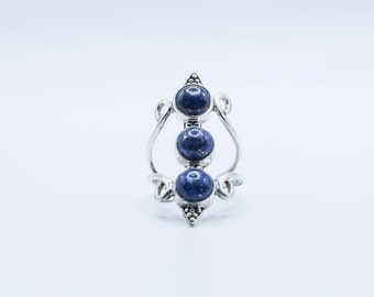 Lapis Lazuli Ring, 925 Sterling Silver, Lapis Jewelry, September Birthstone, Lapis Ring, Birthstone Gift Ring, Boho Ring