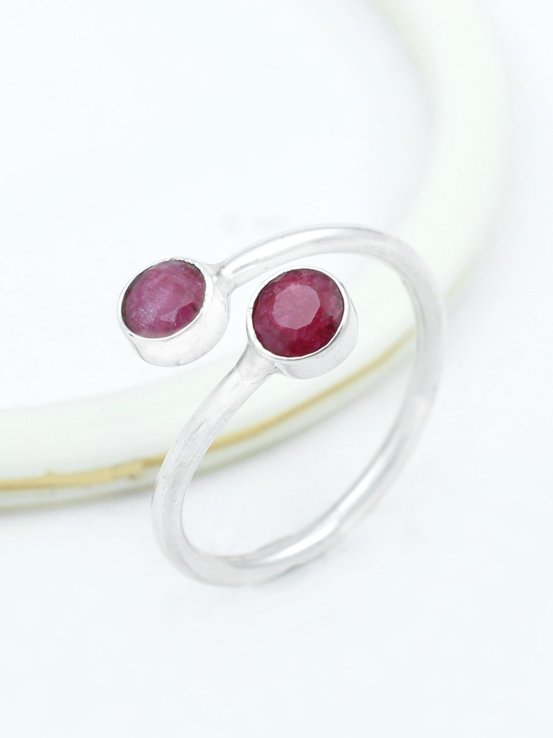 Ruby Ring Sterling Silver Ruby Ring Ruby Jewelry Red Ruby image 0