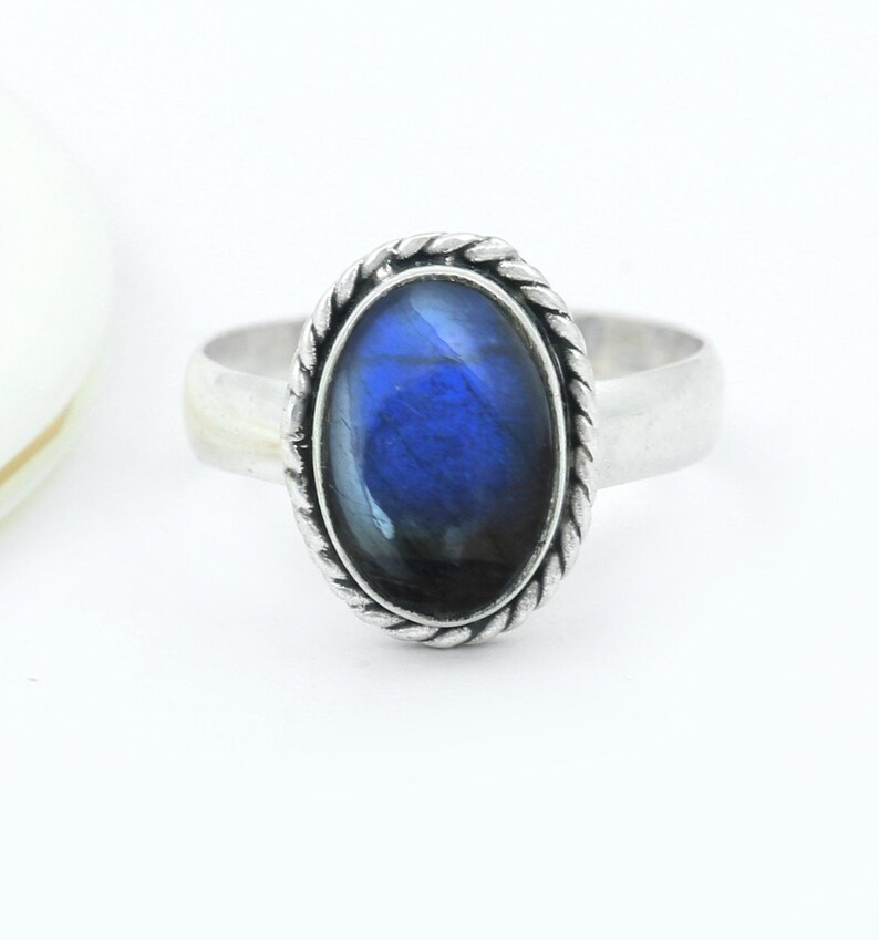 Labradorite Ring Sterling Sliver Ring Gemstone Jewelry image 0