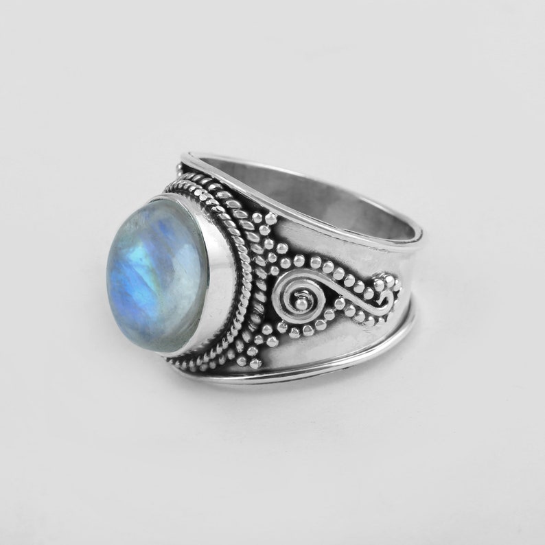 Moonstone Ring Sterling Silver Ring Moonstone Jewelry image 2