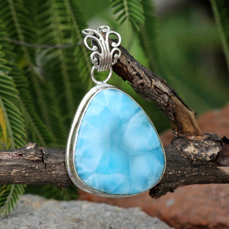 Larimar Pendant Silver Necklace For Women Pendant Necklace Only Pendant