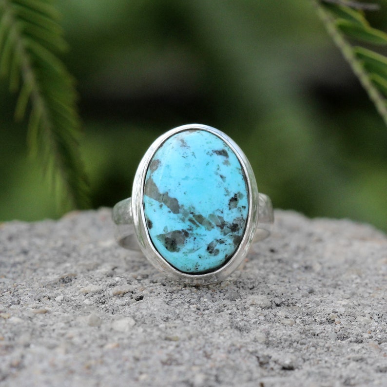 Turquoise Ring Natural Turquoise Silver Ring Arizona image 0