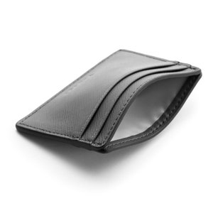 Vidici Saffiano Vegan Leather Credit Card Holder Wallet in Black, Grey image 5