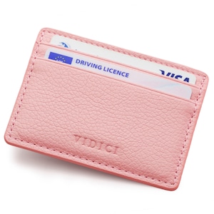 Vidici Premium Vegan Leather Card Holder Wallet in Pink, Blue image 1