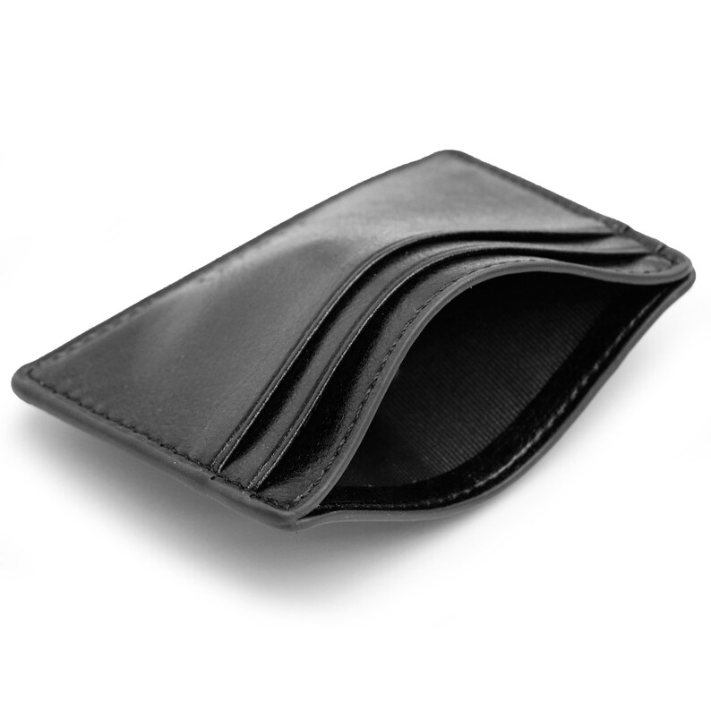 Vidici Napa Vegan Leather Credit Card Holder Wallet in Black image 2