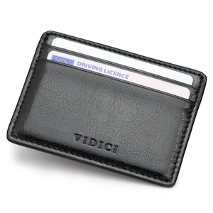 Vidici Napa Vegan Leather Credit Card Holder Wallet in Black image 1
