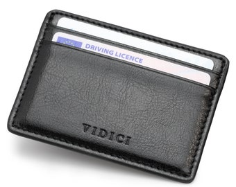 Vidici Napa Vegan Leather Credit Card Holder Wallet in Black