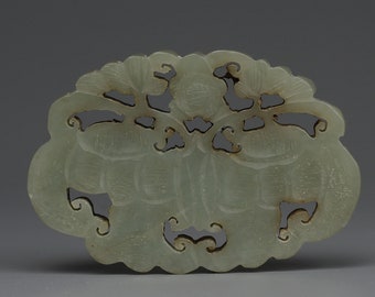 Chinese Antique White Jade Pendant/Jade/Asian Art/Sculpture Art/White Jade/Character/Pendant