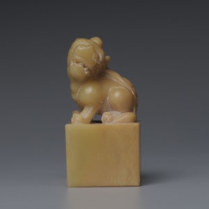 Chinese Antique Shoushan Stone Seal/Carving Lion/Sculpture Art/Animal Sculpture/Seal/Shoushan Stone