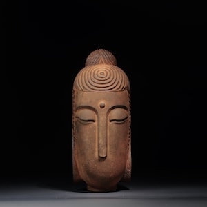 Japanese Iron Buddha - Sculpture Art, Home Decor, Buddha Head Sculpture, Anniversary Gift, Family Memorial, Father Gift, Mother Gift