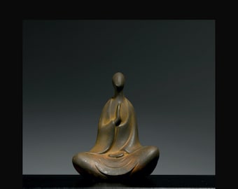 Buddha Statue-Japanese Cast Iron Sculpture,Home Decor,Art Deco,gift,Meditation,Yoga, Zen,Anniversary Gifts,Family Memorial,Garden decoration
