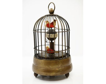 Bronze  Birdcage Mechanical Clock/Anniversary, Father's Gift, Mother's Gift