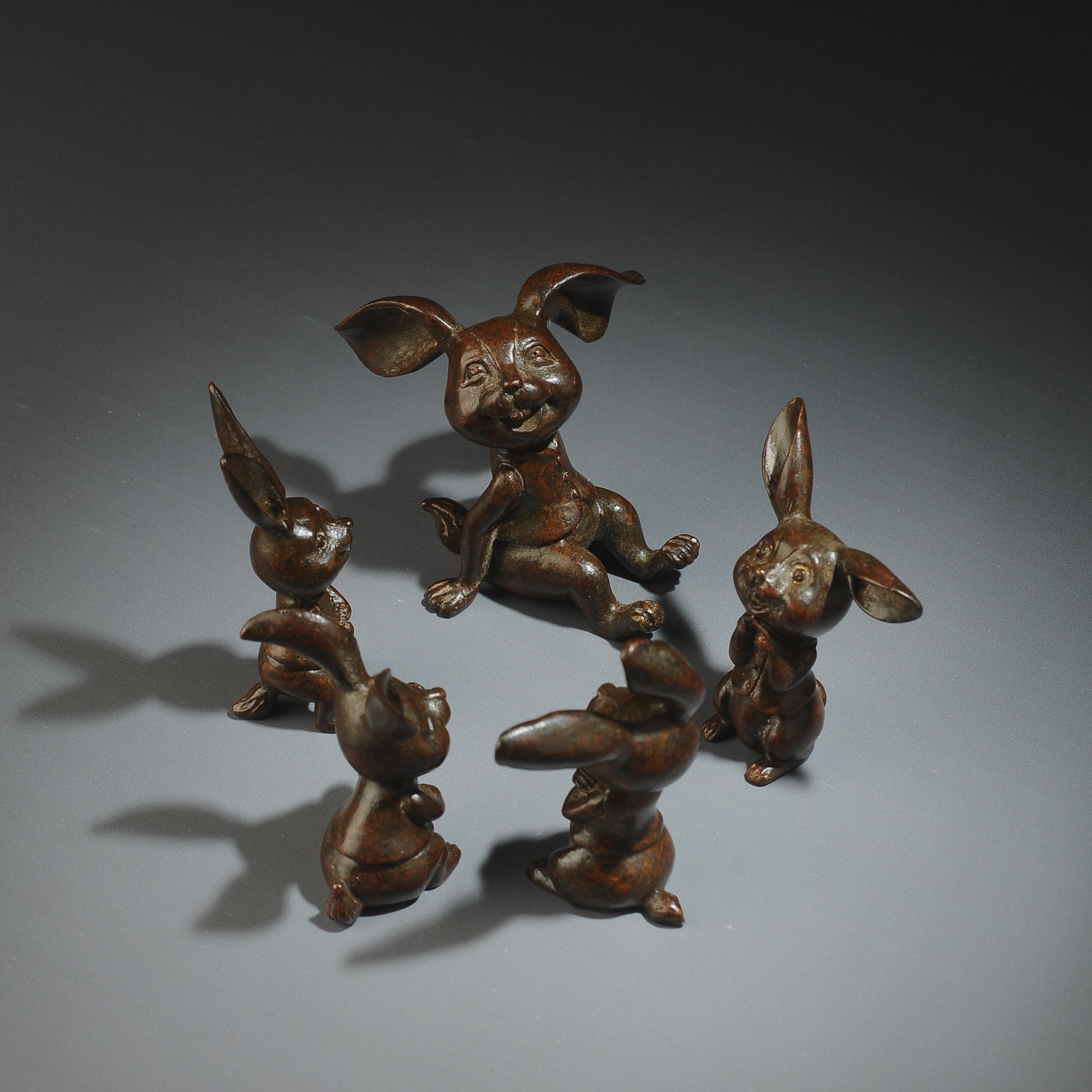 Rabbit-bronze Vintage Sculpture/animal Sculpture/kitchen Ornament/home ...