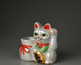 日本の招き猫 - 陶器、日本の昭和時代、室内装飾、日本の彫刻、ギフト