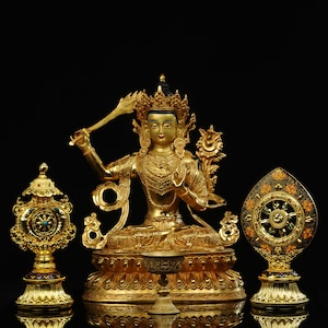 Bronze Buddha Statue-Samantabhadra Statue (46cm)/Antique Buddha Statue/Bronze Sculpture/Decorative Art/Buddha Statue/Himalayan Art/Tibet