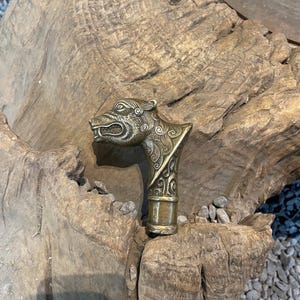 Bronzen berenkophendel, dierenpookknop, bronzen handvat, autopookknop, bronzen schedelpookknop, versnellingspook, auto-interieur/kerst/cadeaus