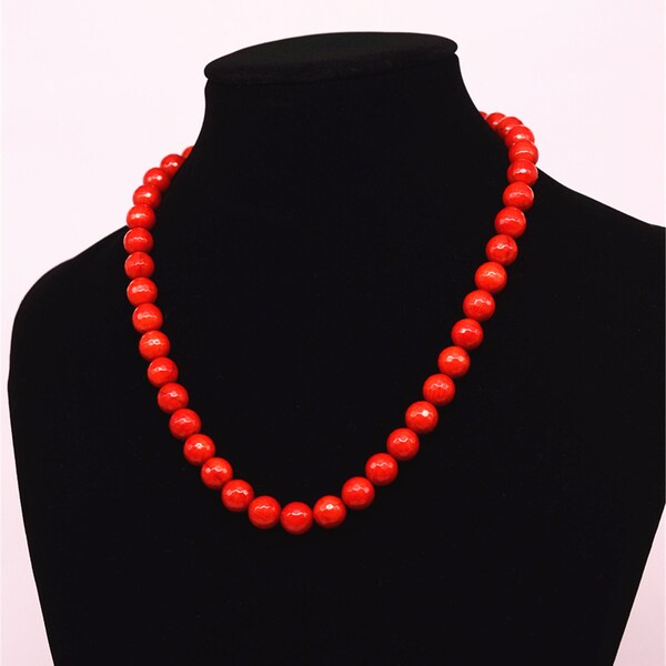 14k gold red coral necklace