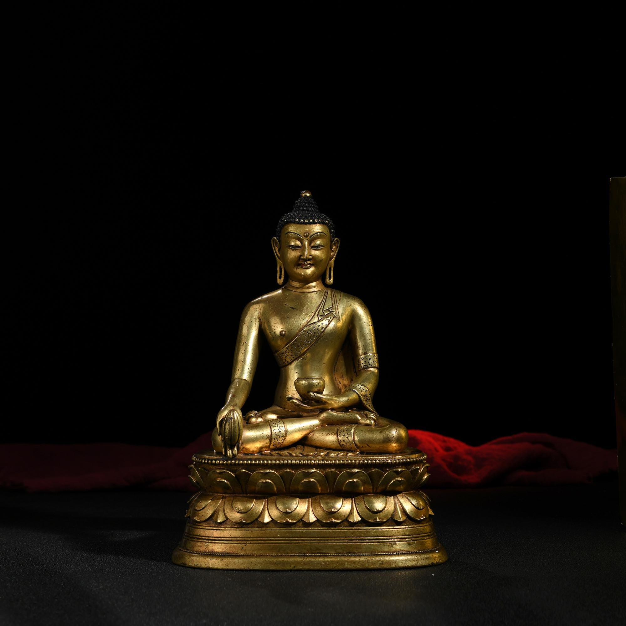 ブロンズ像 チベット密教 仏像美術 細密彫刻仏像 古銅製 金镶嵌