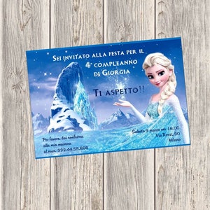 Invito festa di compleanno - Frozen Elsa - digitale stampabile personalizzabile