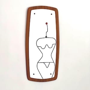 Vintage 1960s Formwood Teak &#39;Floating&#39;  Wall Mirror Vintage Mid Century Modern