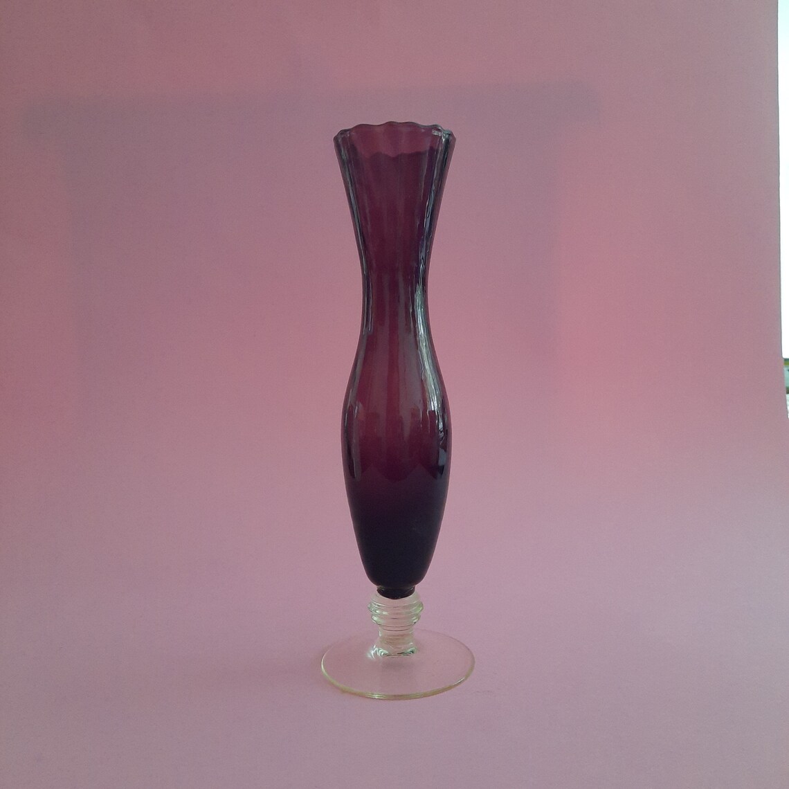 Empoli Purple Twist Bid Vase Retro Art Italian Art Glass Etsy