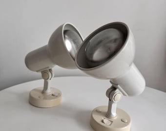 Vintage Pair of Post Modern White Reading Lamps Wall Sconces