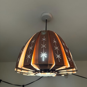 Vintage Werner Schou Coronell Copper Pendant Lamp mid-century Danish modern
