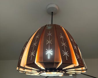 Luminária pendente vintage Werner Schou Coronell de cobre, estilo dinamarquês moderno de meados do século