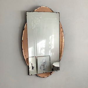 Stunning Aged Antique Art Deco Statement Maximalist Mirror afbeelding 1