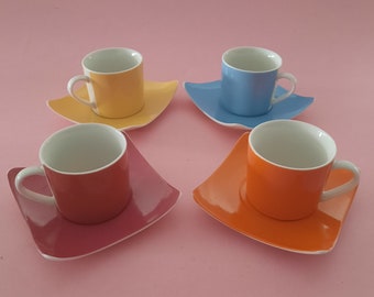 Post Modern Kaffee Set, Helle Stimmungsaufhellende Farben, Espresso