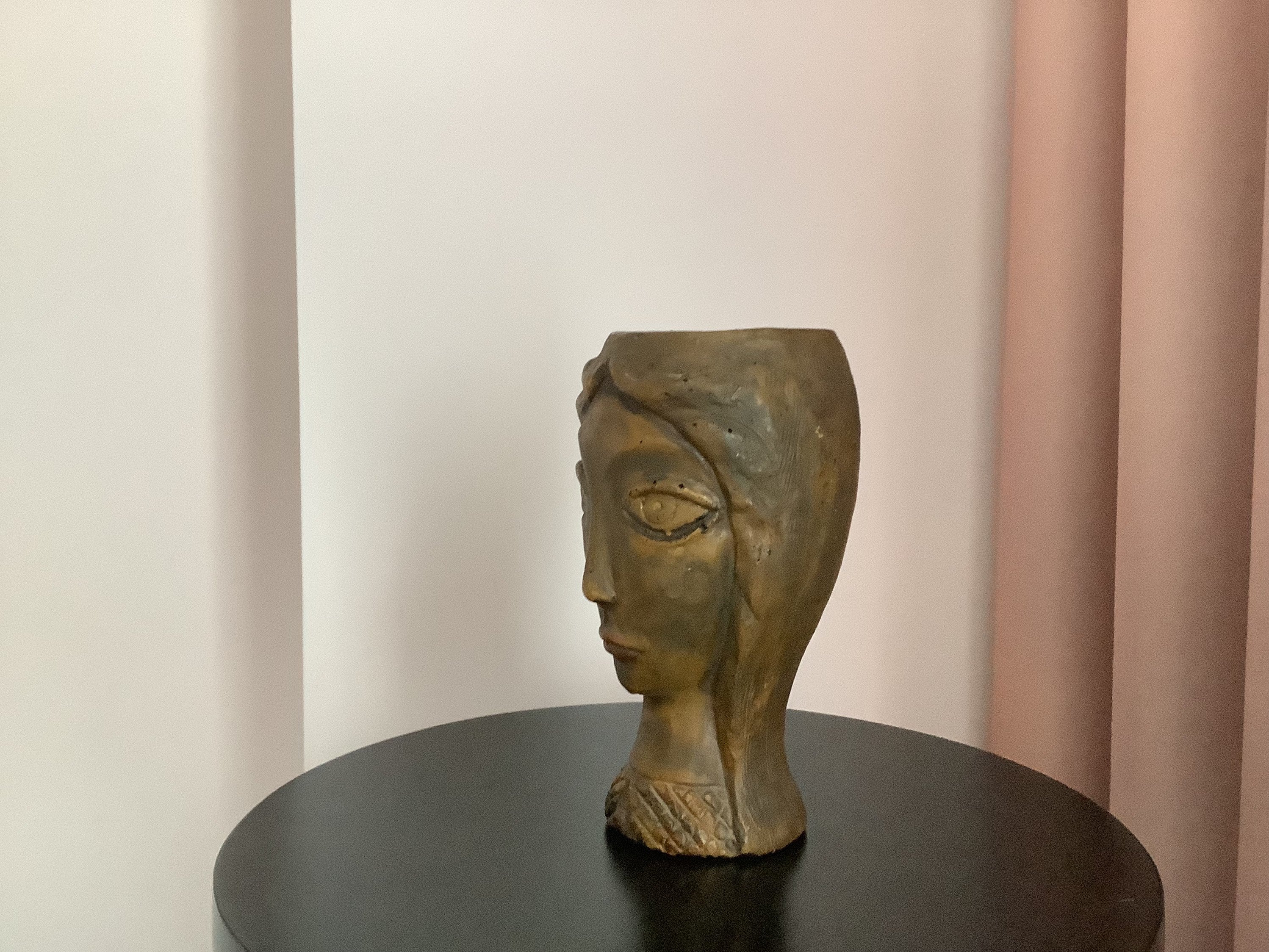 Mid Century Face Vase Bust Brown Glaze Ceramic Vase 1950s Etsy UK