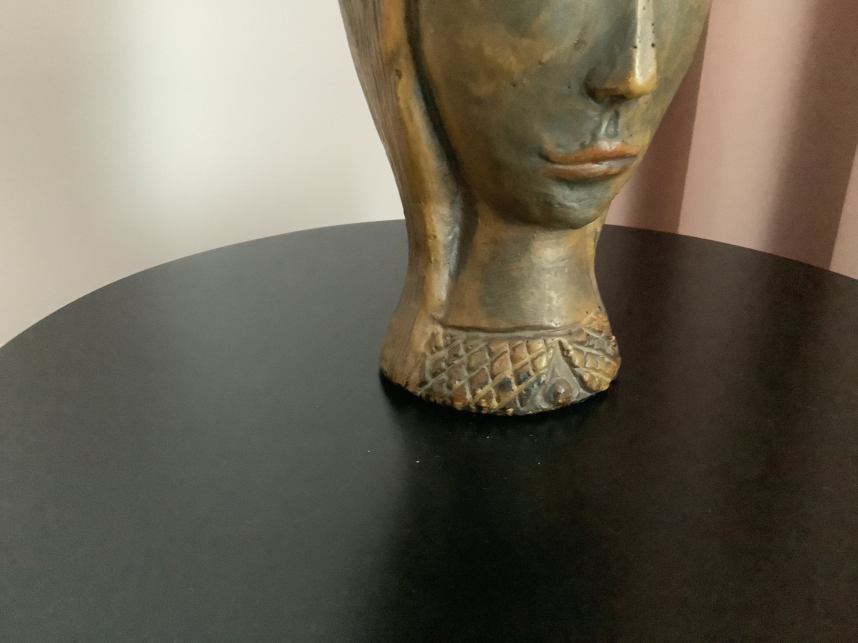 Mid Century Face Vase Bust Brown Glaze Ceramic Vase 1950s Etsy UK