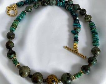 Afrikanskt turkos handgjort halsband