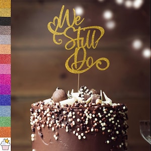 Adorno para tarta de aniversario de boda personalizado con purpurina y chispas de Cakeshop / Decoración para tarta con tarjeta con purpurina de doble cara y color personalizado