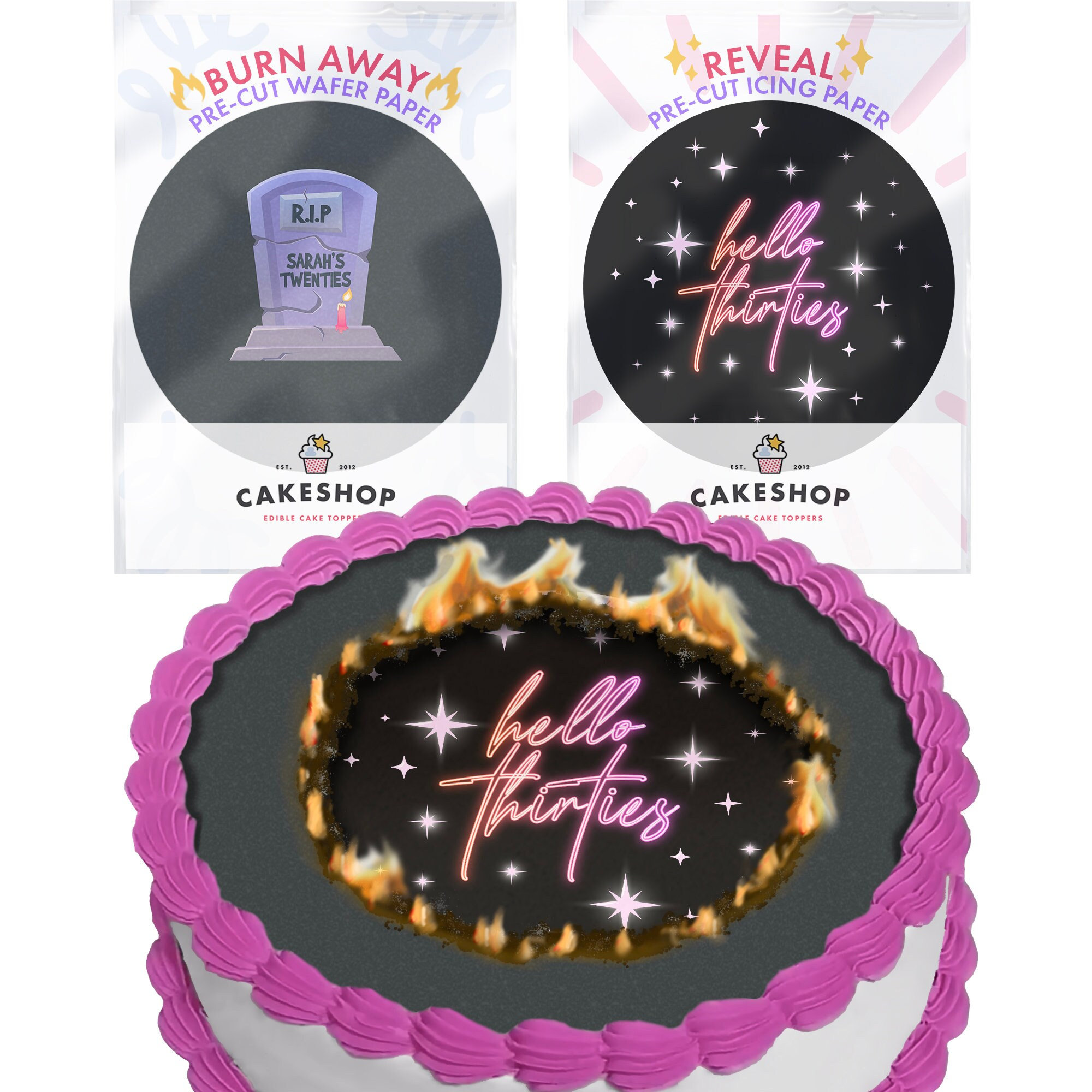 Kalender Tortenaufleger Party Deko Personalisiert Burn Away Cake Flamme