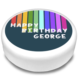 Cakeshop Personalised Edible Cake & Cupcake Toppers | Your Text | Multiple Shapes and Sizes | Icing and Wafer Paper Options