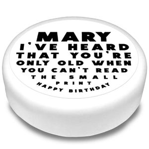 Cakeshop Personalised Edible Cake & Cupcake Toppers Eyetest Joke | Your Name | Multiple Shapes and Sizes | Icing/Wafer Paper Options