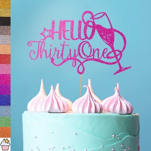 Cakeshop pour gâteau d&#39;anniversaire pailleté champagne Prosecco personnalisé avec paillettes | Couleur personnalisée à tout âge | 18 21 30 40 50 60