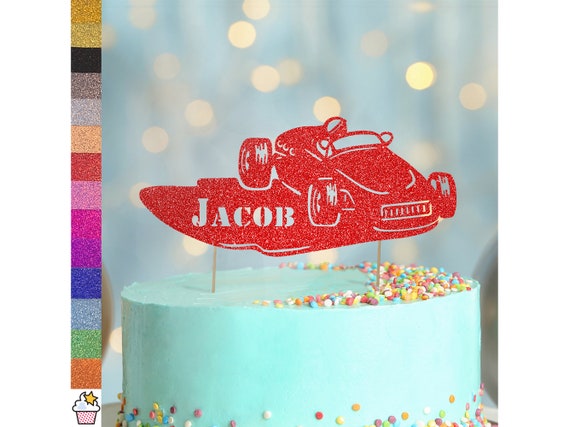 Cakeshop Geburtstagskuchen-Topper Mit Glitzer – Personalisierbar Mit Namen & Alter – 12 X 12,3 Cm