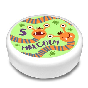 Cakeshop Personalised Edible Monster Cake & Cupcake Toppers | Your Name and Age | Multiple Shapes and Sizes | Icing and Wafer Paper Options