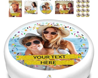 Cakeshop Personalised Custom Edible Cake & Cupcake Toppers | Your Image and Text | Multiple Shapes and Sizes | Icing and Wafer Paper Options